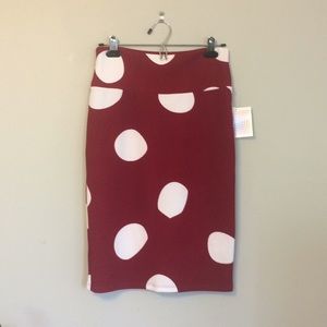 LuLaRoe Cassie, Size Small polka dot skirt